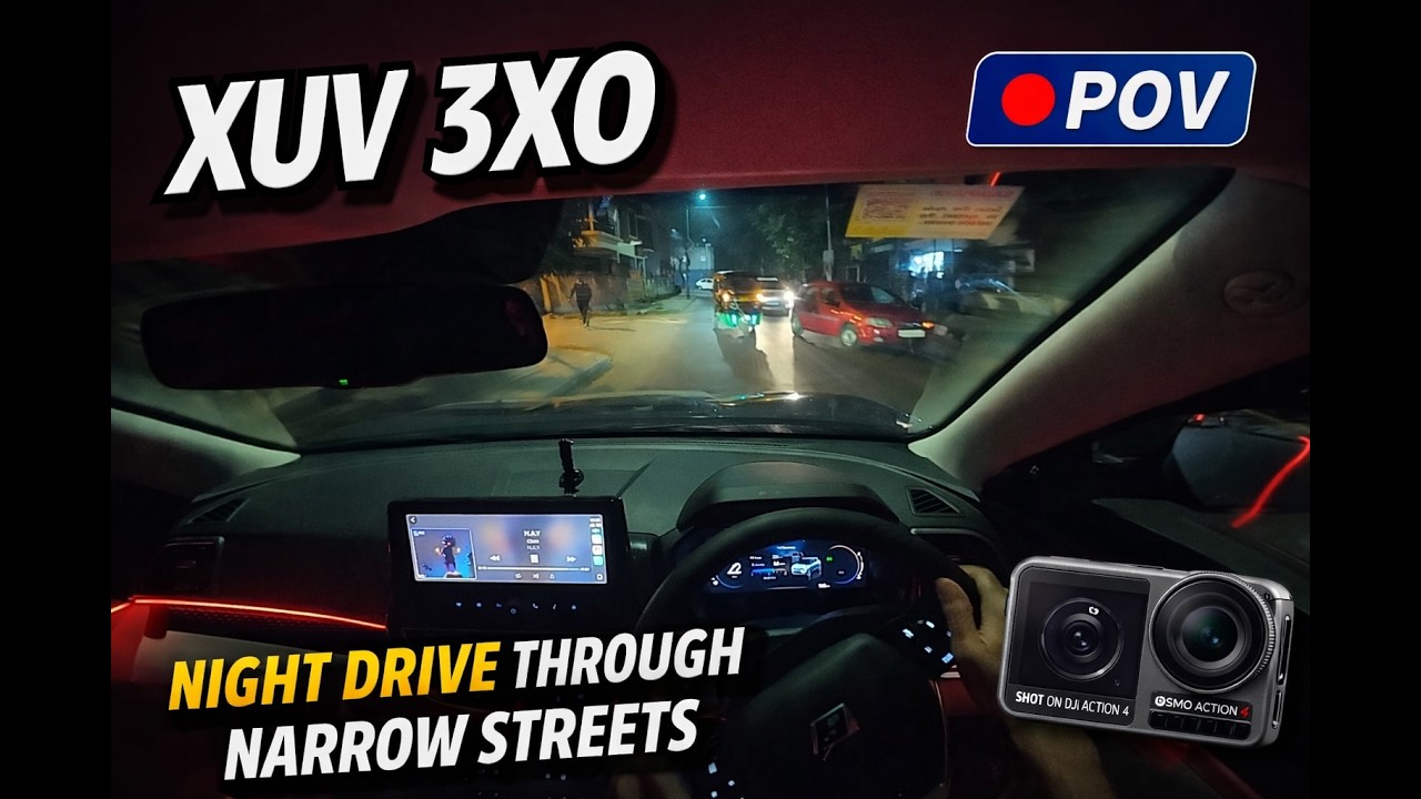 POV Night Drive in XUV 3XO | Narrow Streets Drive | DJI Osmo Action 4