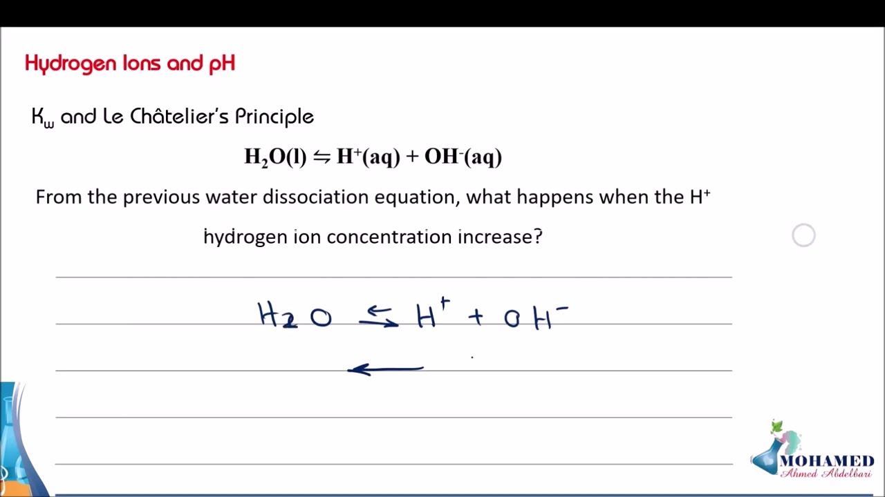 Use Kw calculate H+ , OH-  Conc استخدام ثابت تأين الماء لحساب تركيز الهيدرونيوم الهيدروكسيد