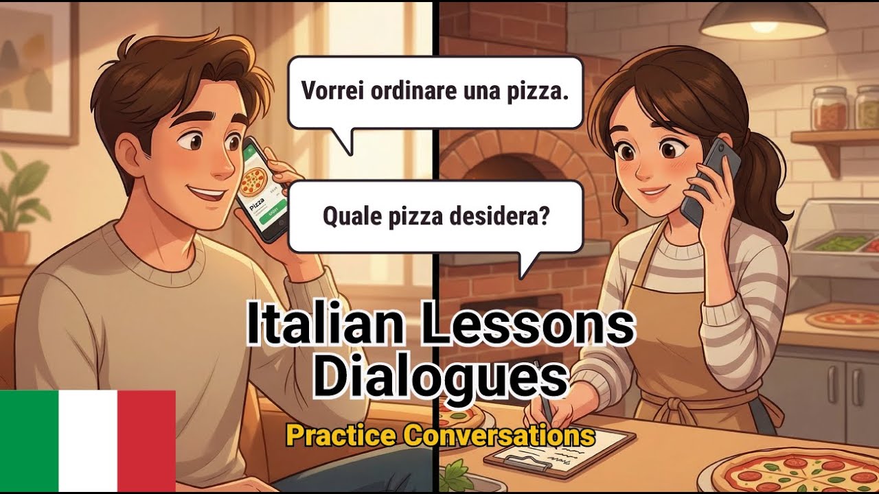 12 Easy Italian Conversation: Ordering Food A1-A2 | Real Everyday Italian