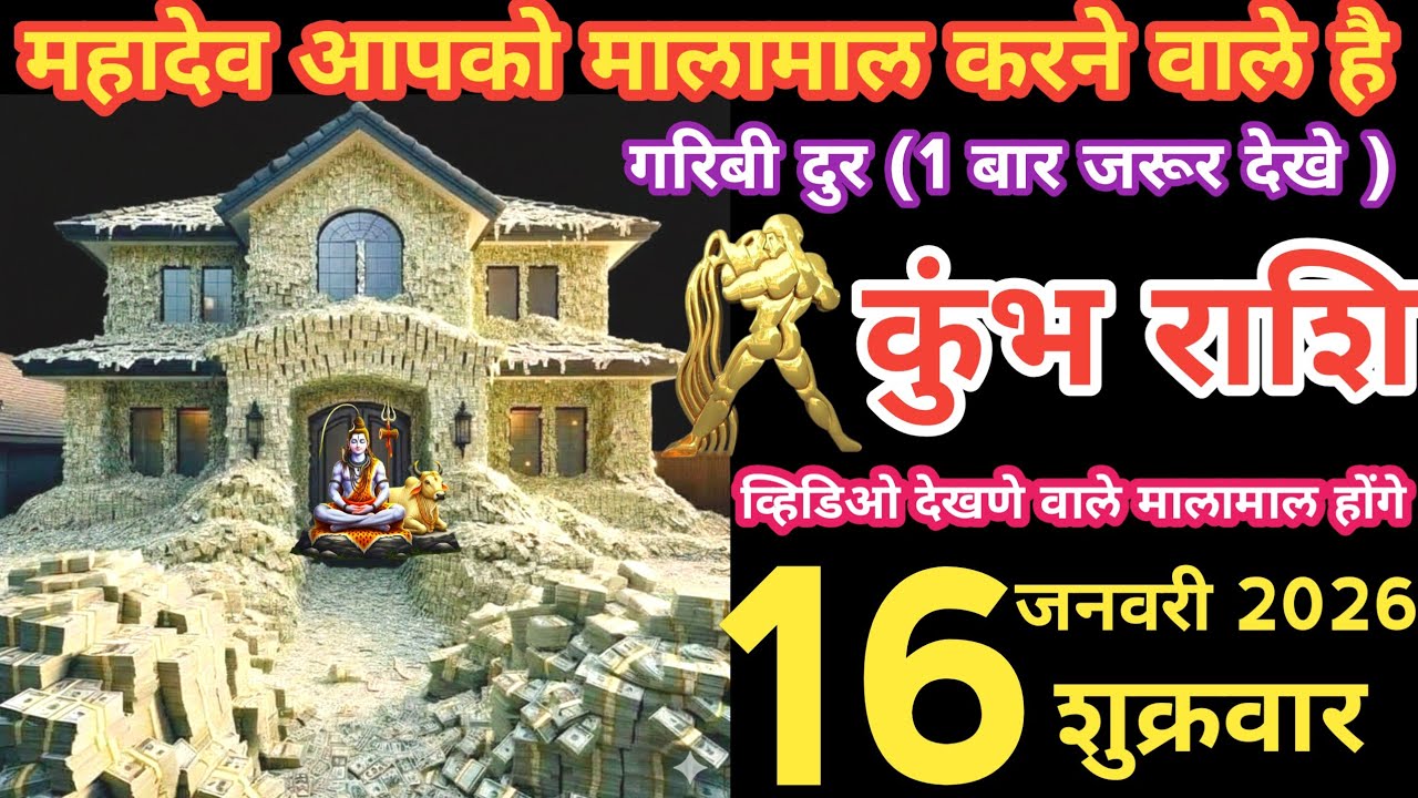 कुंभ राशी 16 जनवरी 2026 | Kumbh Rashi 16 janavaree 2026 | Aaj Ka Kumbh rashifal | #AquariusHoroscope