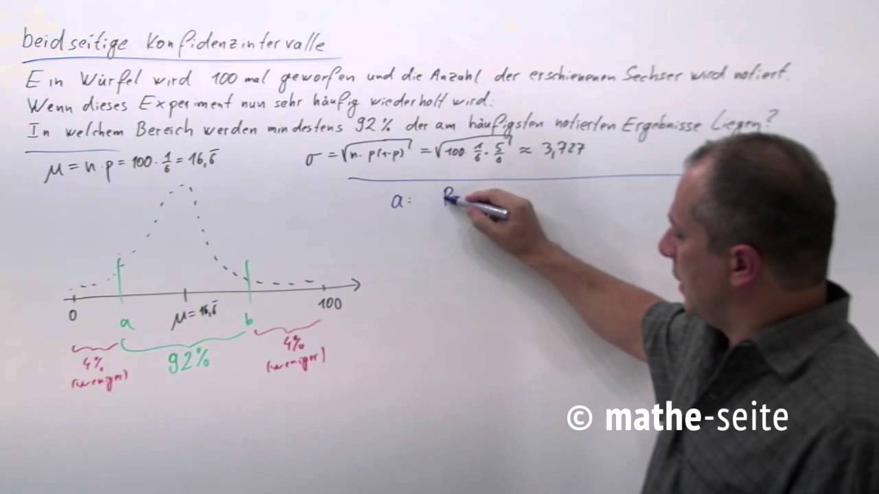 Beidseitiges Konfidenzintervall über Normalverteilung berechnen, Beispiel 1 | W.20.05
