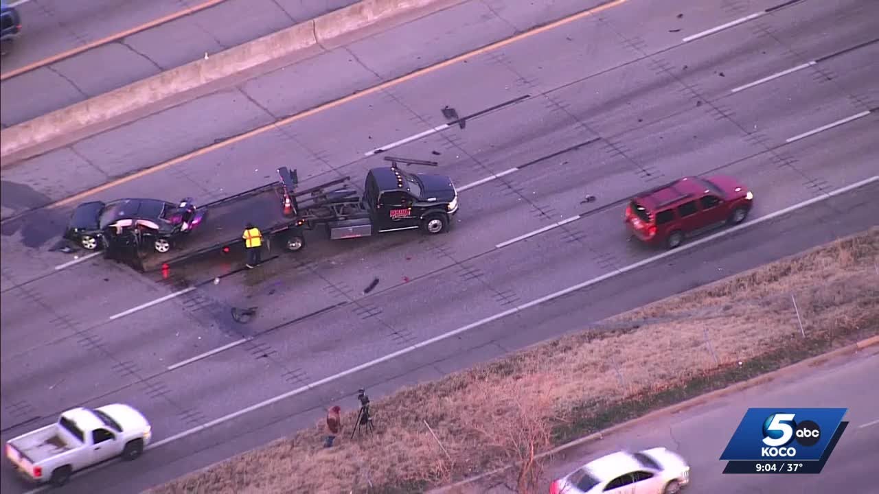 Crash cleared after blocking several lanes of traffic on I-44 in Oklahoma City