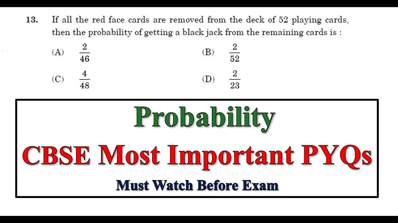 Probability 🔥 Class 10 Important Questions | Class 10th Boards