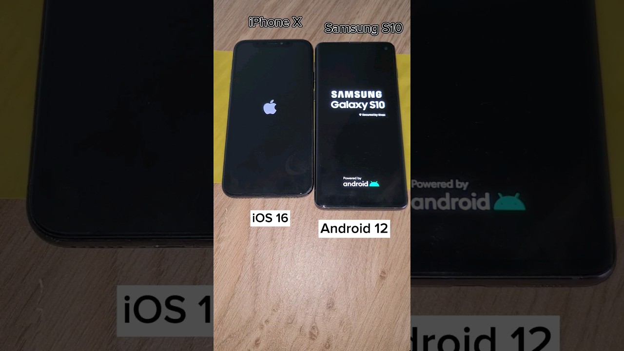 Boot up test iPhone X vs. Samsung Galaxy S10 | iOS 16 vs. Android 12 #boot #iphonex #samsungs10