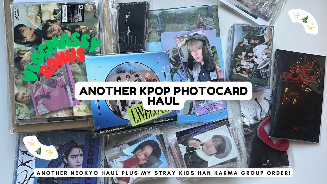 ✨ Vlogmassy! ✨Bonus~ another photocard haul! neokyo and my stray kids han karma group order~
