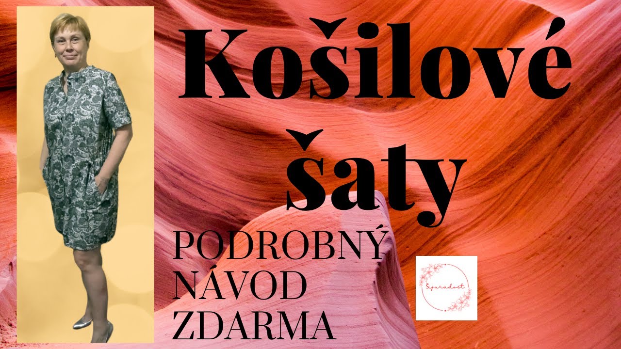 Košilové šaty-podrobný návod bez papírového střihu zdarma, i pro začátečníky