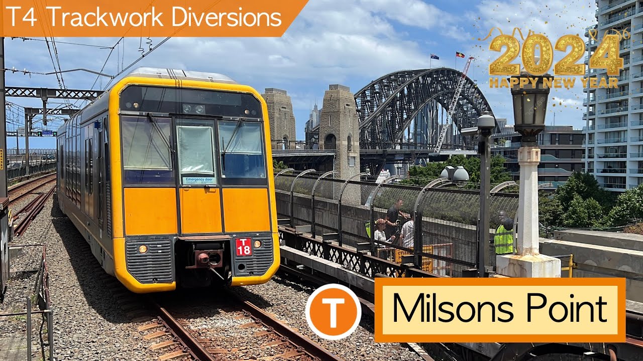 Transport for Sydney Vlog 748: Milsons Point Trainspotting - HAPPY NEW YEAR 2024 + T4 Diversions