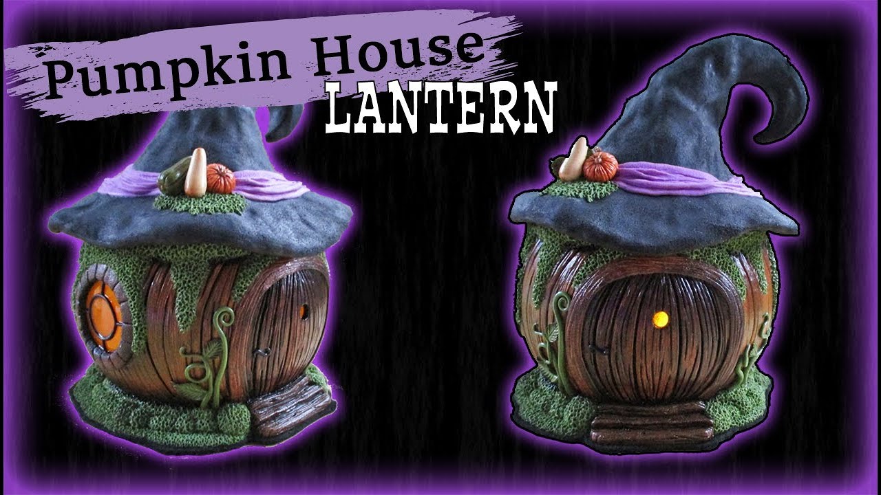 Polymer Clay Fantasy Pumpkin House Lantern || Maive Ferrando