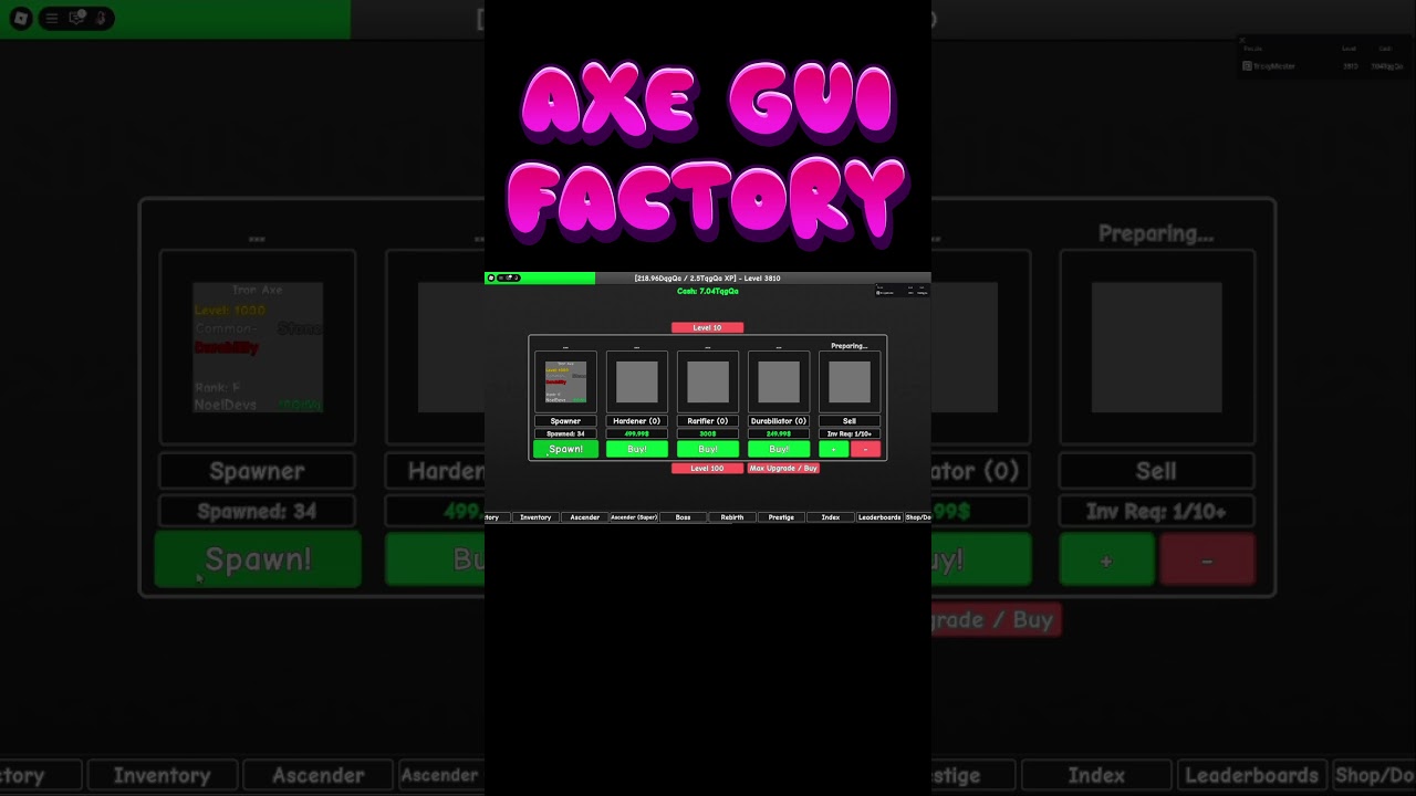 The Game is Broken 😥 #AxeGUIFactory #TrickyMist #Roblox #2025