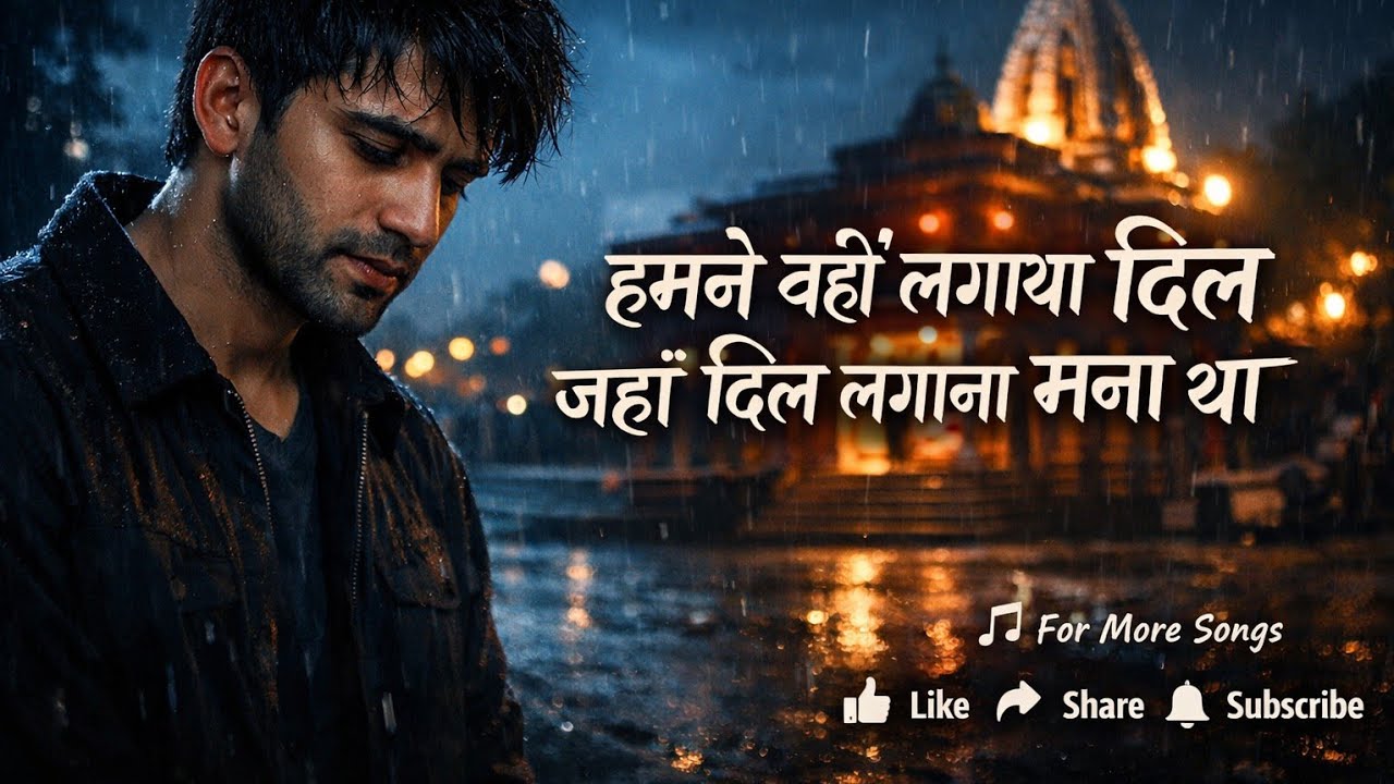 🎶Humne Wahi Lagaya Dil!Slow Sad Hindi Song 💔हमने वहीं लगाया दिलजहाँ दिल लगाना मना💔🎵#SadSong #newsong