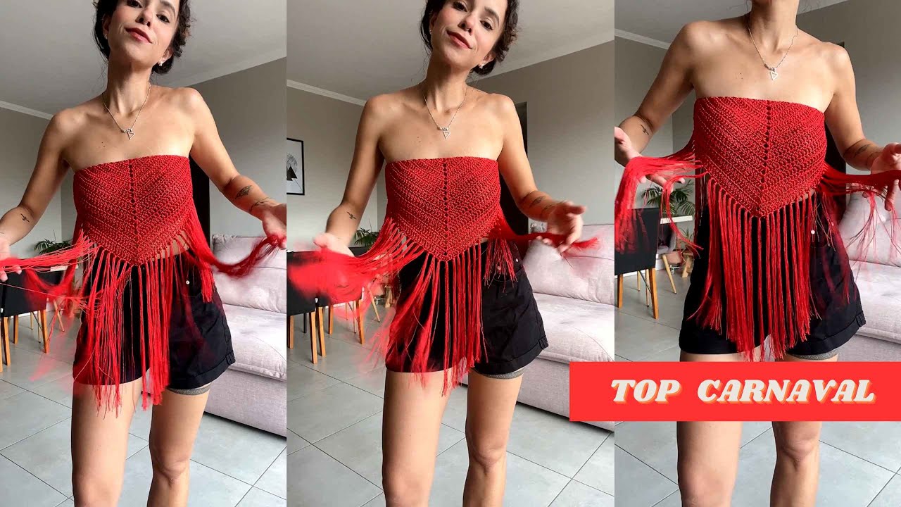 CROPPED TOP CARNAVAL CORDONÊ  - PAP CROCHET Tutorial  - Passo a passo