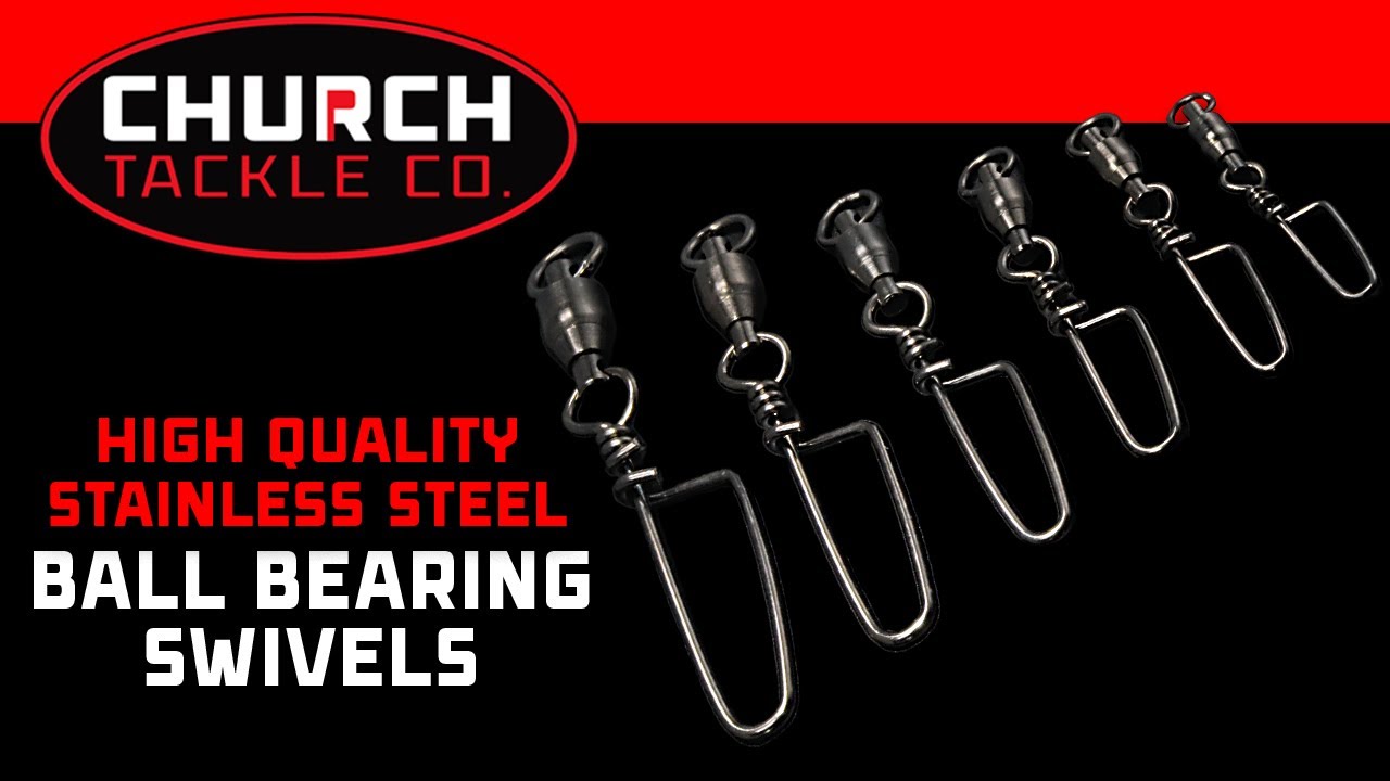 Church Tackle Stainless Steel, Ball Bearing Swivels -Eliminate Line Twist When Trolling