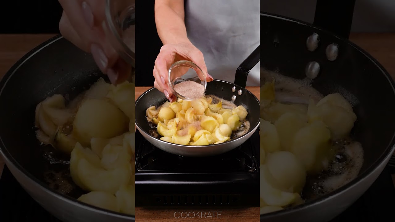 Dessert in 5 minutes! Just puff pastry and 2 apples