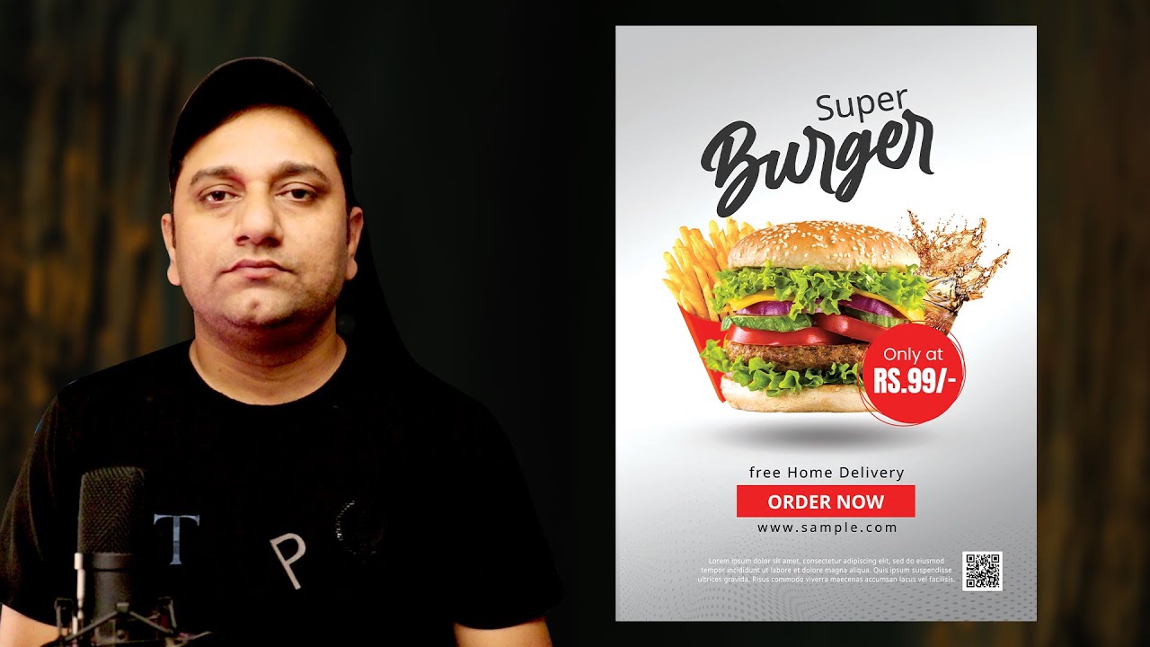Food Poster Designing Tutorial Photoshop | Photoshop Poster Design Course in Hindi