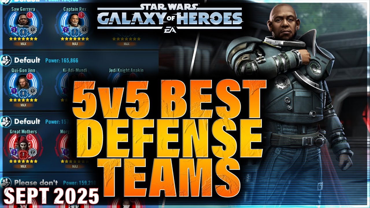 BEST 5v5 DEFENSE TEAMS (August 2025) #starwars #galaxyofheroes #grandarena #gac #swgoh