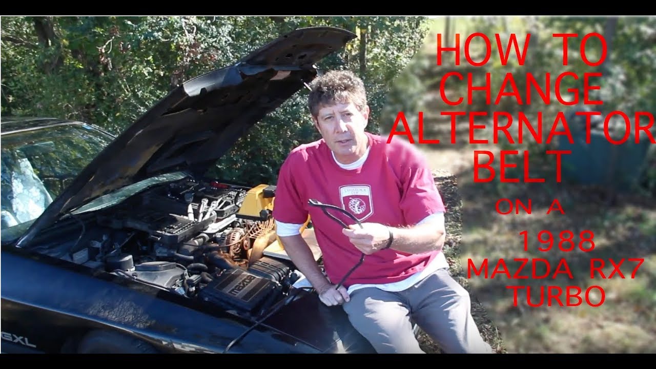 Changing the alternator belt on a 1988 Mazda RX7 Turbo