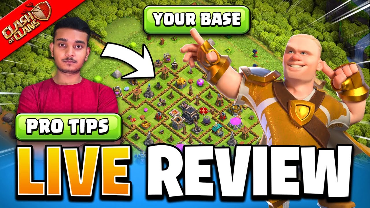 Trophy Pushing & Viewers Base Review | Clash of Clans Live