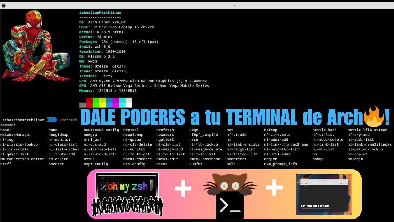 🔧 Personaliza tu Terminal en Arch Linux como un PRO | Neofetch + Zsh + Oh My Zsh + Kitty 🎨
