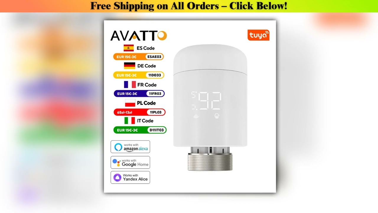 AVATTO Tuya 16PCS Zigbee TRV Radiator Actuator Valve Thermostatic Radiator Valve Temperature Contro