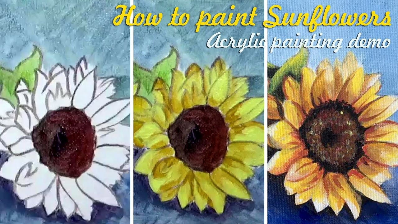 How to paint Sunflowers | Full Version | acrylic painting demo