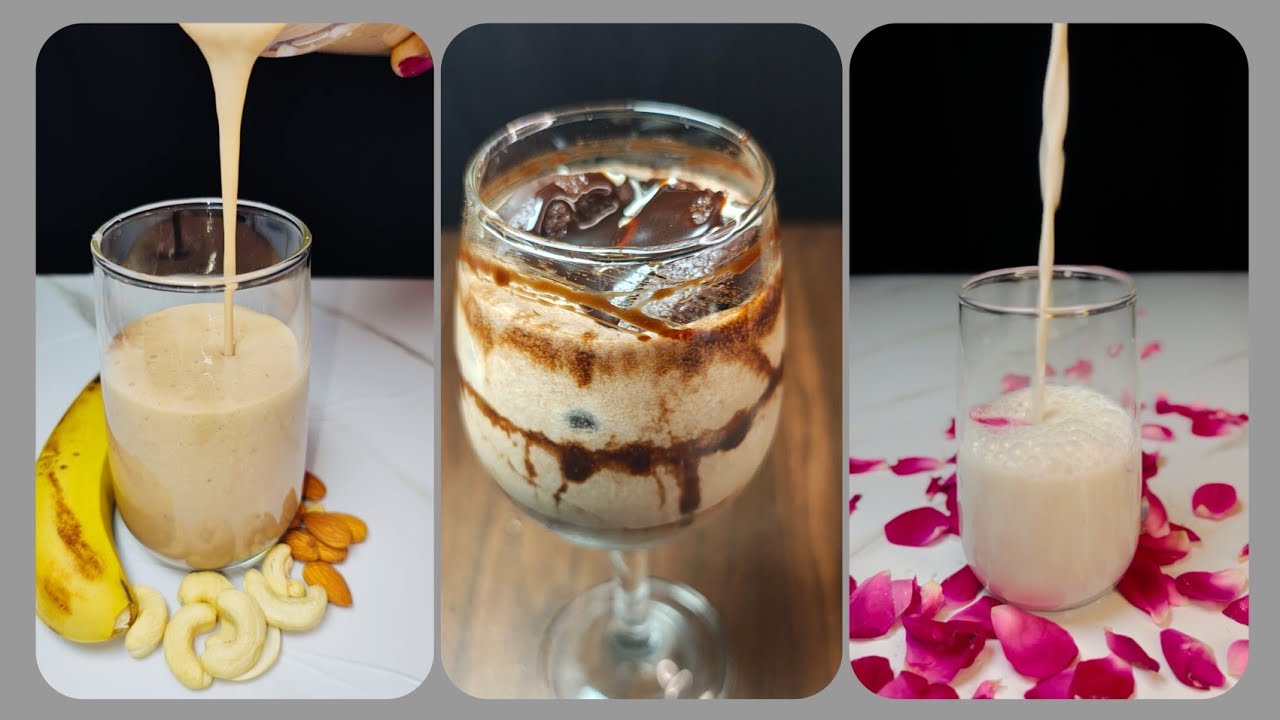 ASMR Drink Making & Milkshake Recipes | Satisfying Kitchen Sounds | No Talking ASMR | #asmr #drink 