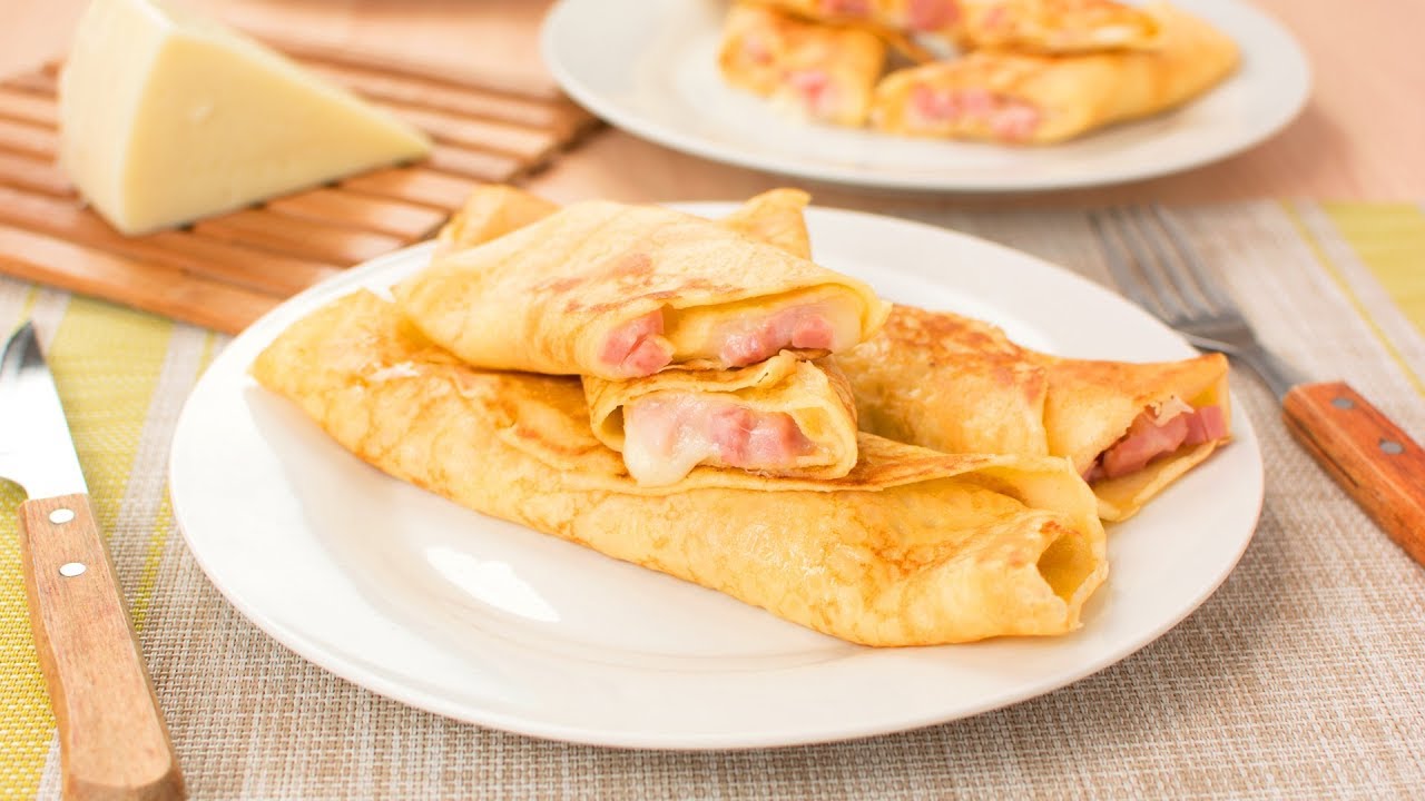 Ham & Cheese Savory Crepes - How to Make Ham & Cheese Filled Crepes