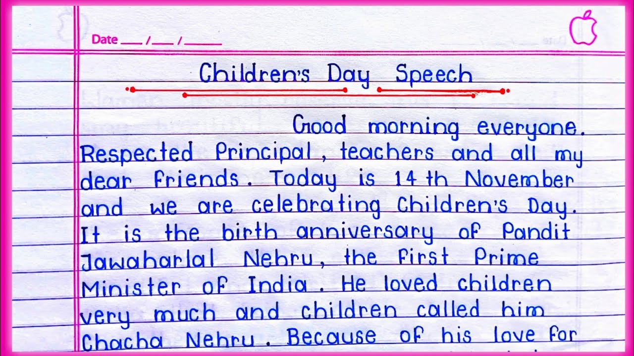 Speech on Children's Day in English | Children's Day Speech |