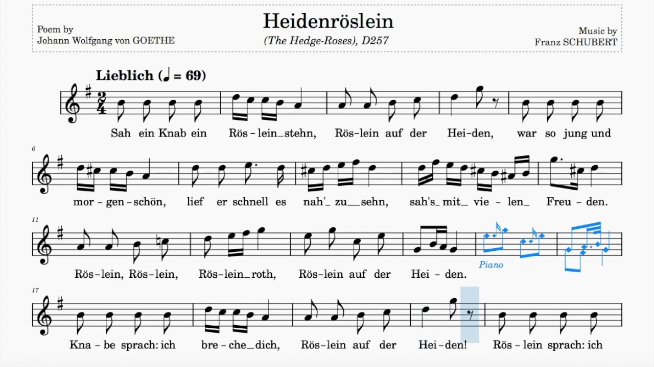 Heidenröslein (Schubert) | G Major | Trinity Grade 3 | Group B | 69 bpm | Sing-Along