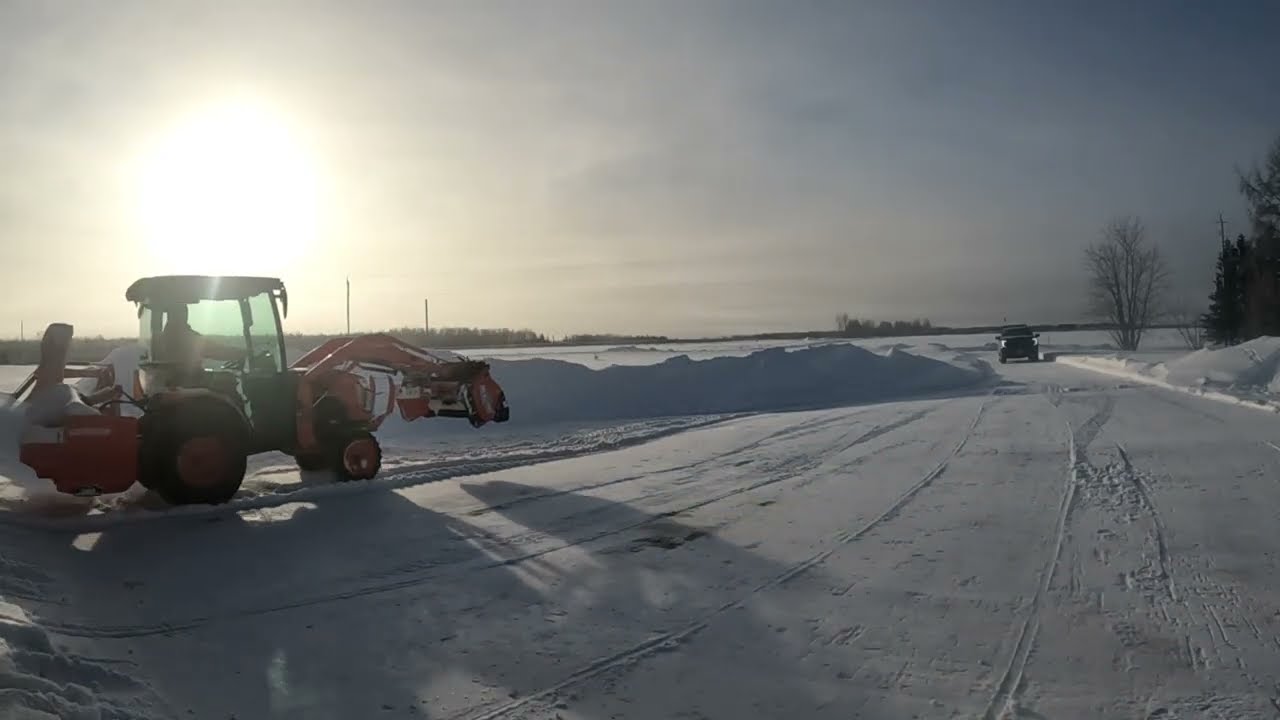 Kubota B2650 Blowing Snow With Normand Inverted Blower