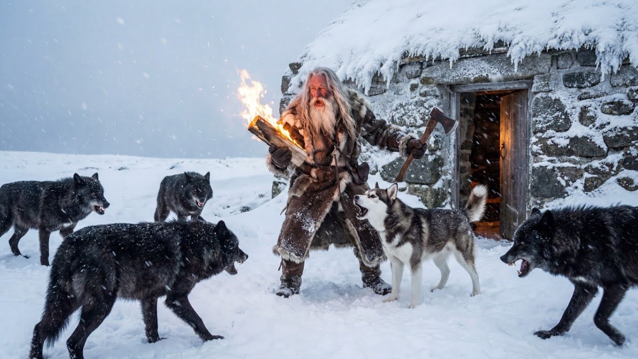 -70°C | Old Man vs Black Wolves in a Frozen Wilderness | Survival Night