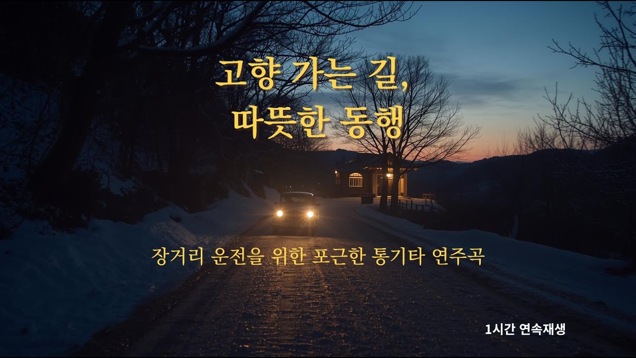 설 연휴 귀성길 장거리 운전, 피로를 녹여주는 서정적인 통기타 연주 | 1시간 연속 재생