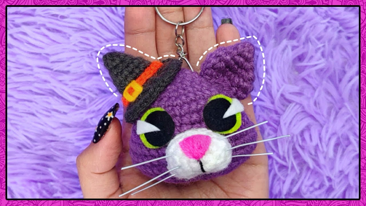 Tutorial Llavero Gatito Halloween Tejido Paso a Paso💜✨