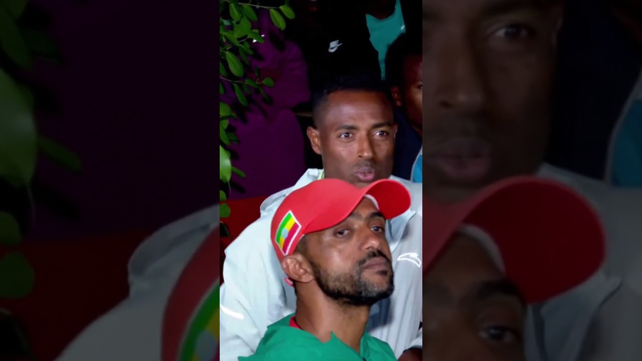 This reaction of the Ethiopian coaches and athletes watching the 10,000m final is fascinating😅