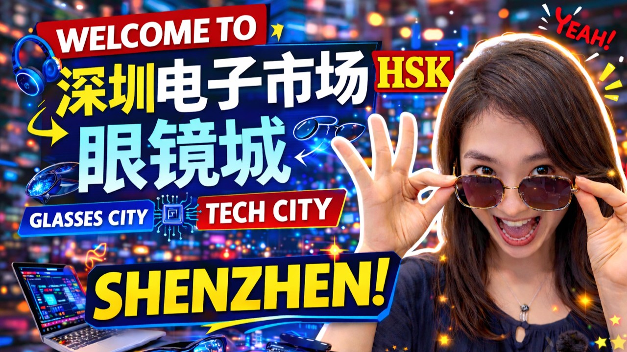 HSK4–HSK5 | Shenzhen’s Tech & Glasses City | 深圳华强北和东门老街｜Real-life Listening | Learn Mandarin Chinese