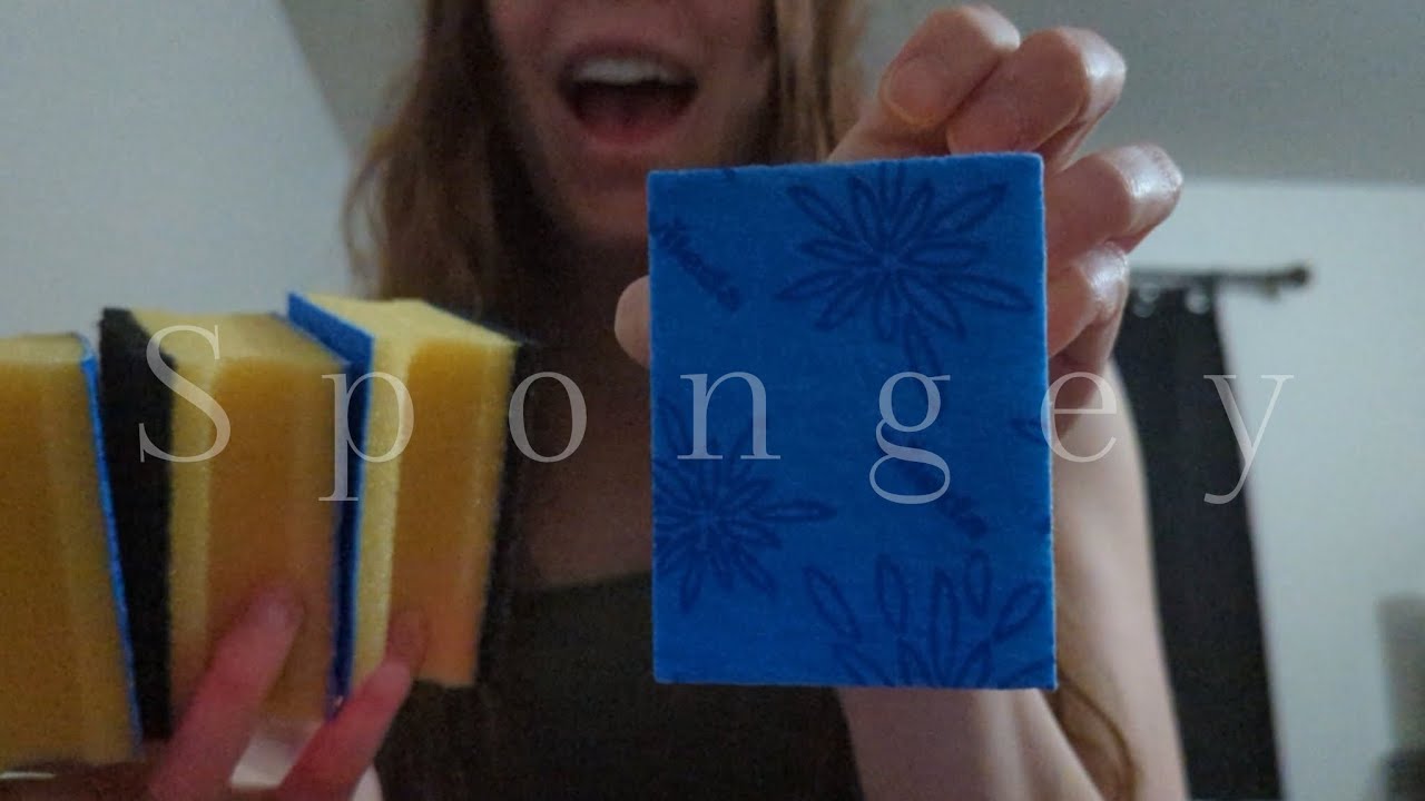 ASMR Sponge 🧽 Showing New Sponges From Sweden 🧽 Crinkles, Dry Sponge Sounds, and Talking ASMR