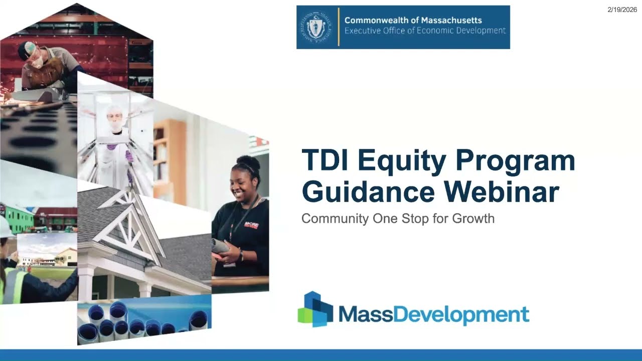 Community One Stop for Growth Program Webinar: TDI Equity Investment Program