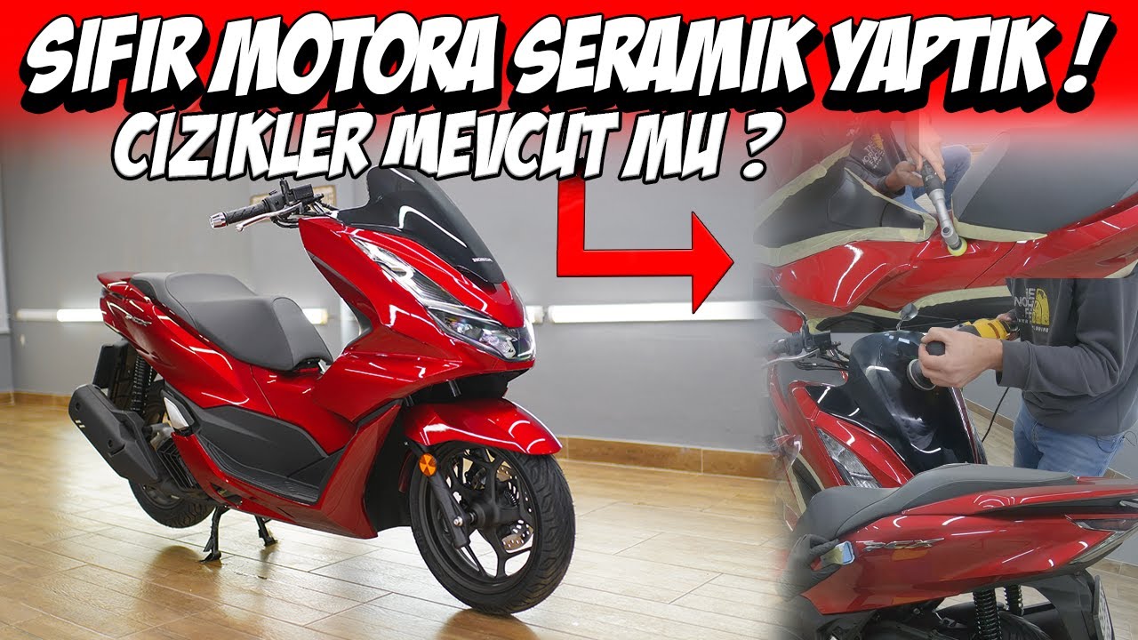 Sıfır Motosiklete Seramik Yaptık  / Tüm Aşamaları Detaylı Gösterdik / Çizik Giderme / Honda PCX 125