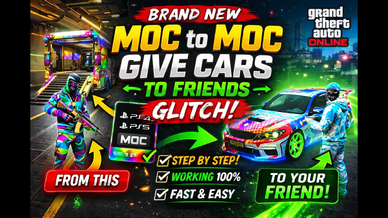 👀🔥🔥🔥NEW MOC 2 MOC GCTF GLITCH! 🔥 Give🛻 Modded Cars to Friends (PS4/PS5)🏆