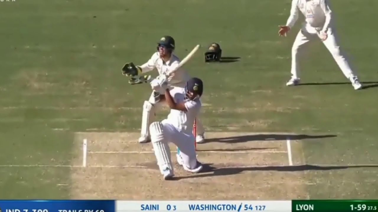 Washington Sundar Huge Six For 50 Runs 😱😱 | #Shorts #IndvsAus | Sundar Debut Half Century