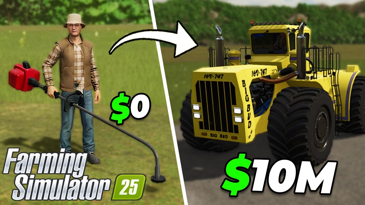 I survived 3000 DAYS on the Flat Map with $0! (Full Film) - Farming Simulator 25