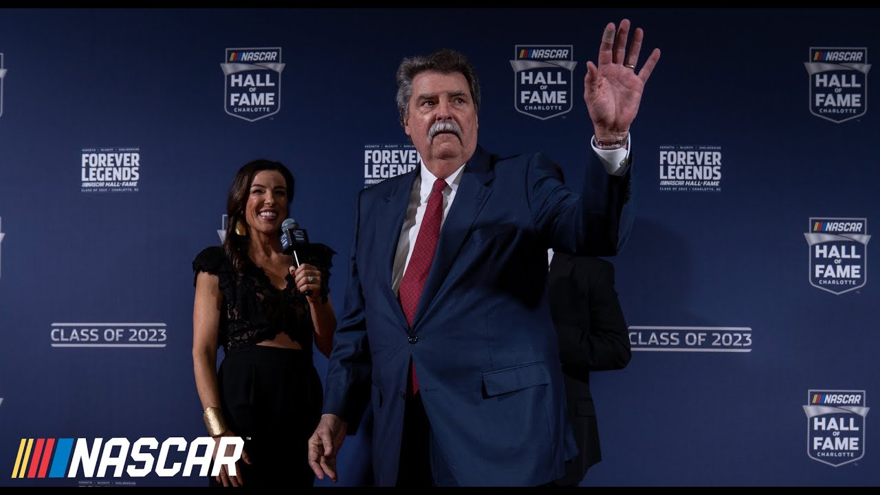 Mike Helton walks the Hall of Fame red carpet as the 2023 Landmark Award winner