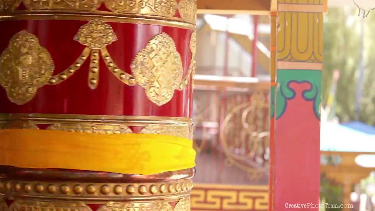 Prayer wheel rotating Thikse Monastery, Leh,Ladakh, India.