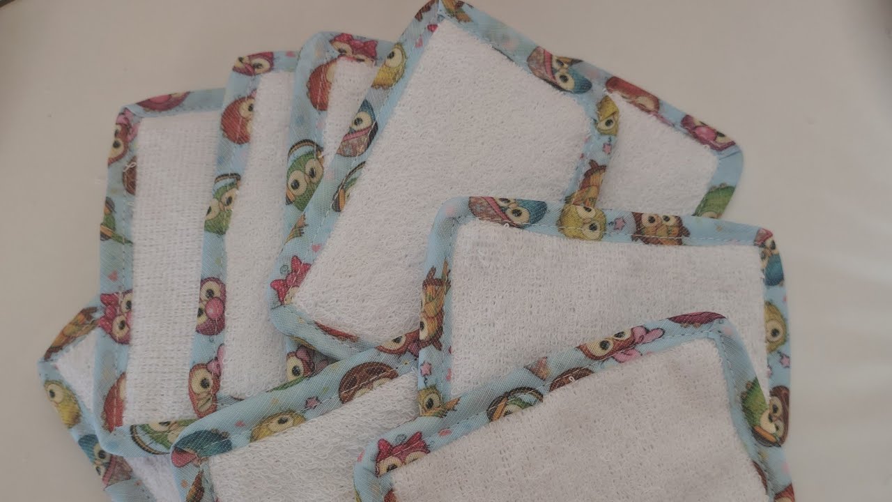 Esponja de rosto, ideal para retirar maquiagem, faça com tecido atoalhado 9x12 