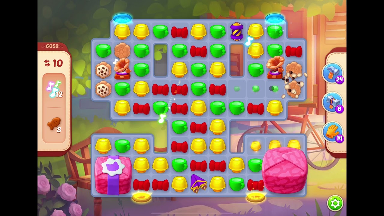 HomeScapes Level 6052 no boosters (17 moves)