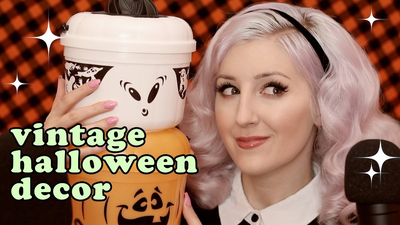 My 90's Childhood Halloween Decorations! (ASMR soft spoken + whisper with tapping)