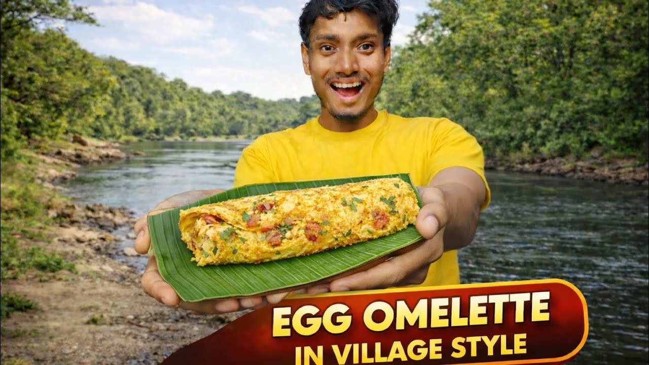 Egg omelette 🤤 in village style ! 30 eggs omelette 😱 #food #viral 