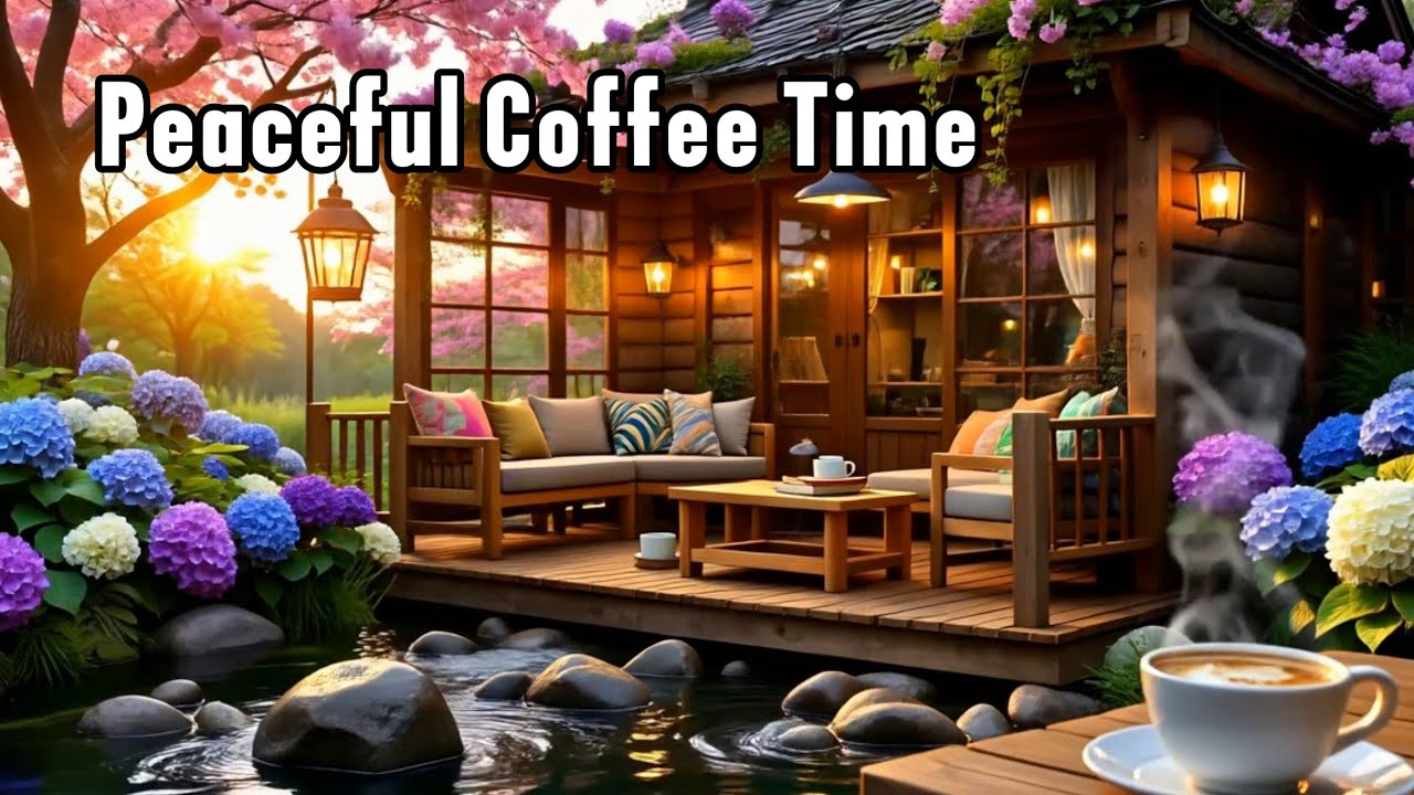 Relaxing Riverside Jazz Café ☕ Smooth Jazz Coffee Shop Ambience & Nature Sounds