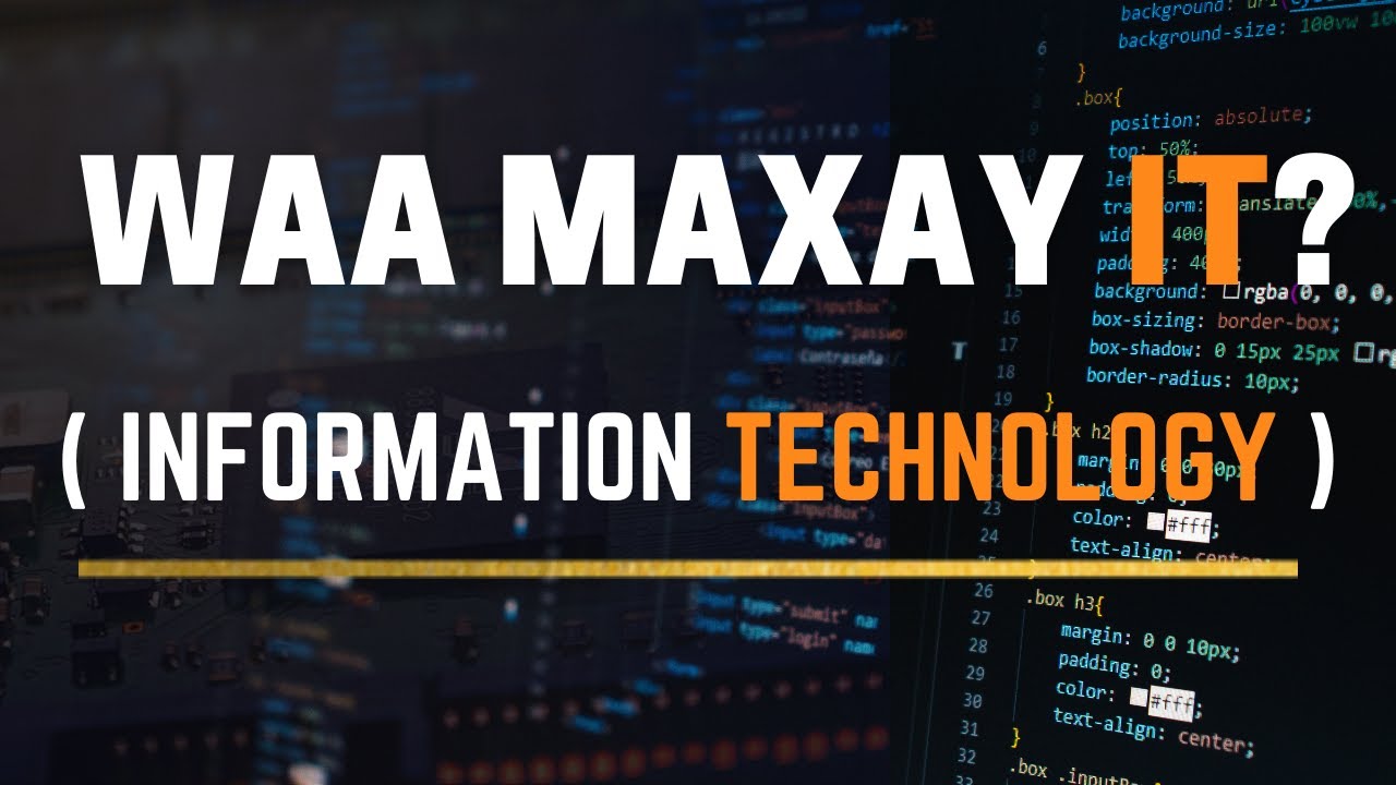 Waa maxay IT (Information Technology)? | What is IT? | 2021
