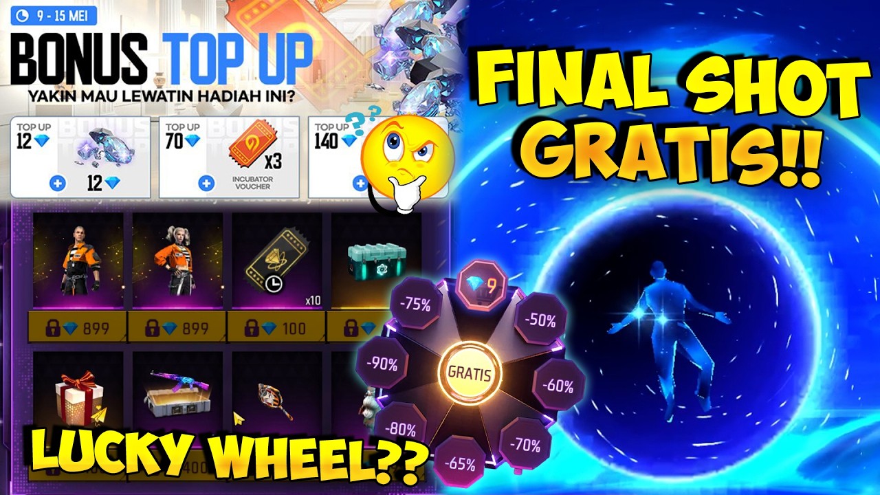 BONUS TOP UP FF BESOK !! Bocoran Final Shoot Gratis Dari Garena & Review Event Lucky Whell Terbaru