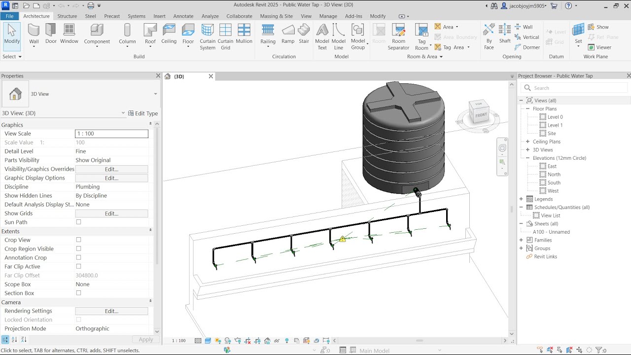 Revit Plumbing — проверка трубопроводной системы и отображение отсоединений
